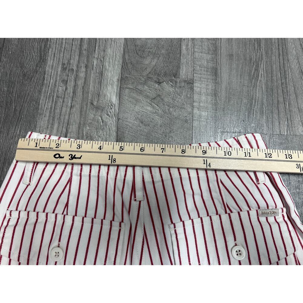 Brixton Striped Pant Womens 24 Red White Straight Leg Workwear Utility Carpenter - Picture 4 of 7